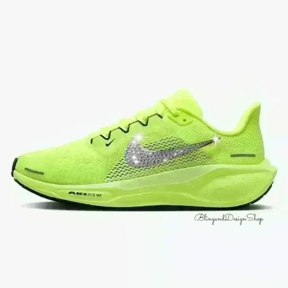Bling Nike Pegasus 41 Womens Running Sneakers Shoes Customized with Crystals - Picture 1 of 6